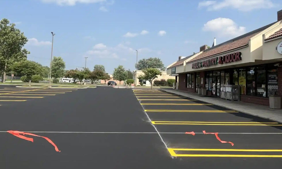 Crisp, durable lines using high-quality traffic paint