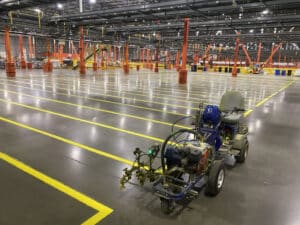 Warehouse striping machine