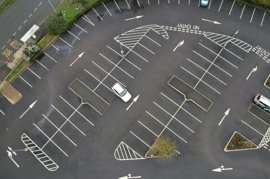 Pennsylvania parking lot drone image