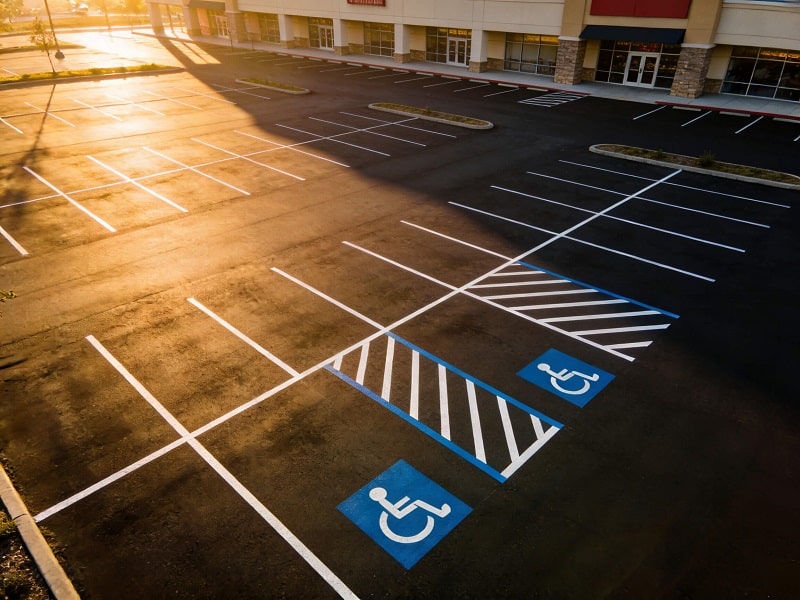 ADA compliant accessible parking space striping in Wilkes-Barre PA by R.N. Fitch Line Striping