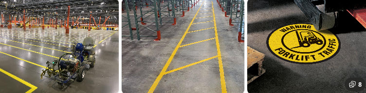 Pennsylvania forklift warehouse striping