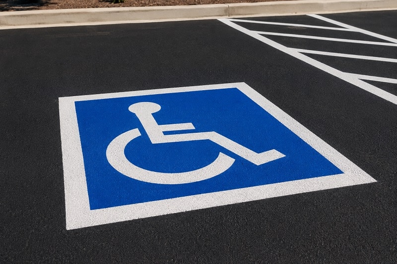 ADA-compliant handicap parking stall striping in Scranton
