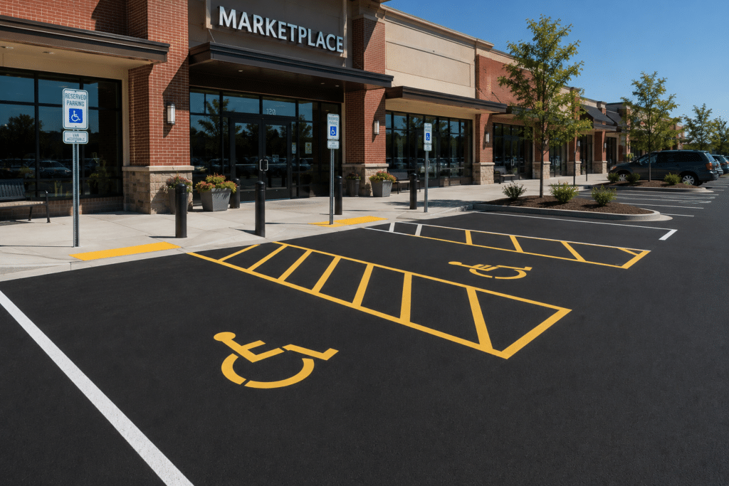 ADA-compliant handicap parking stall striping in Shavertown